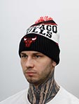 Шапка MITCHELL NESS арт. MN1-EU105-WORD-CHIB-BLK Chicago Bulls NBA  (черный / белый)